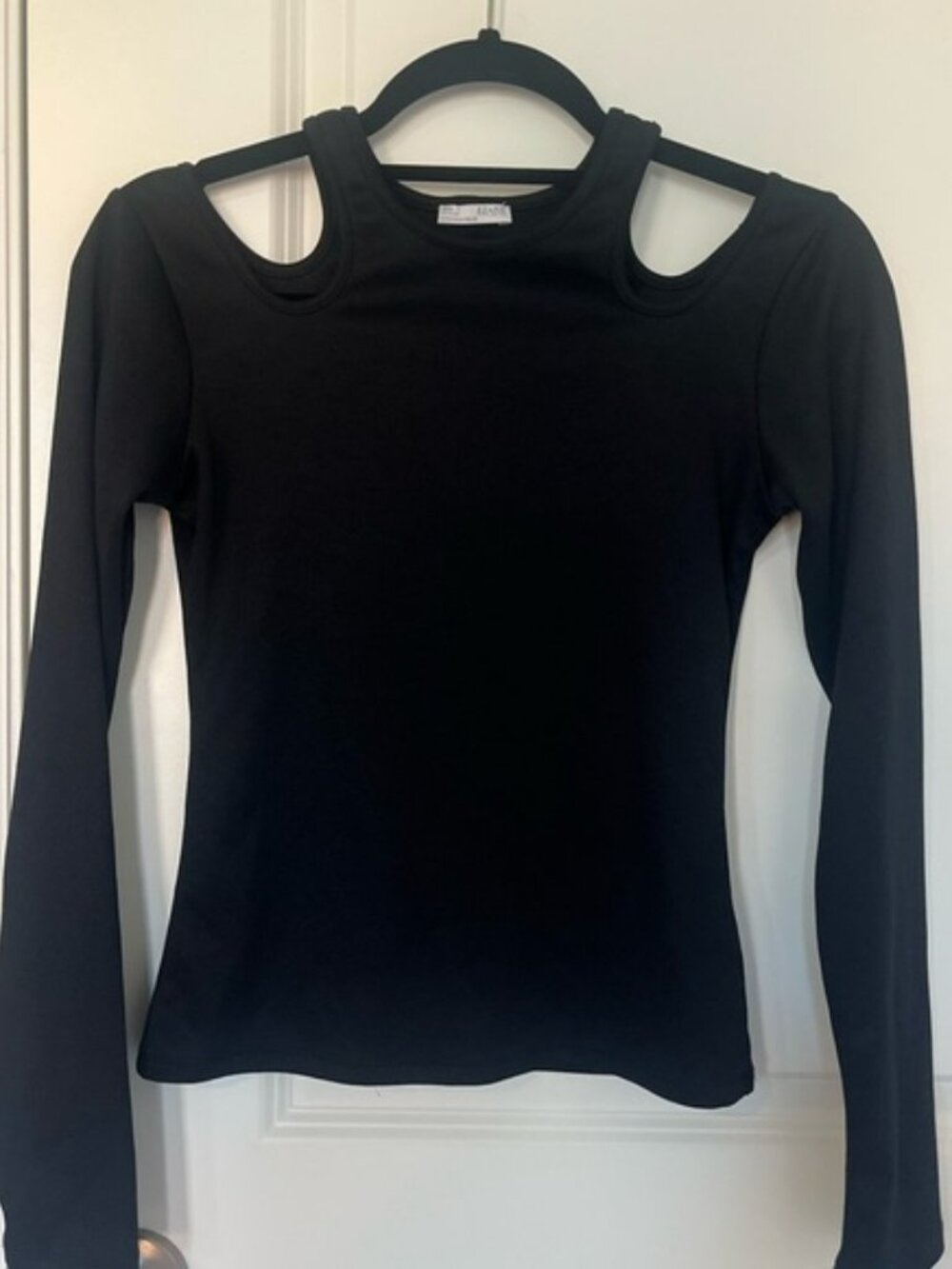 Zara Black Cut Out Fitted Long Sleeve Top​
